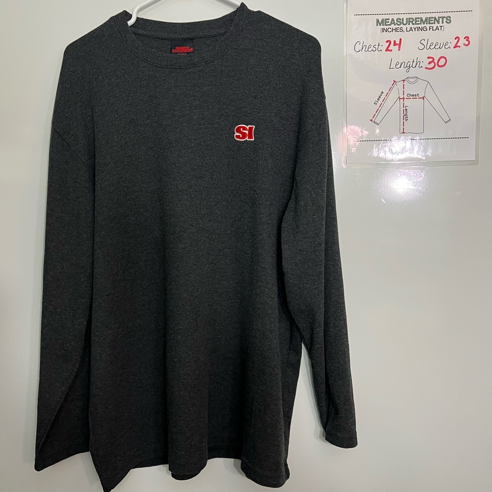 Sports Illustrated Retro Gray Long Sleeve Crewneck Shirt Sweater Pullover
